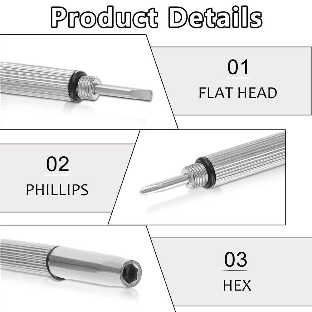 Techsuit Glasses Screwdriver with 10 Pairs of Silicone Nose Pads (ST1), from Metal, 6 x 0.5cm, Argintiu