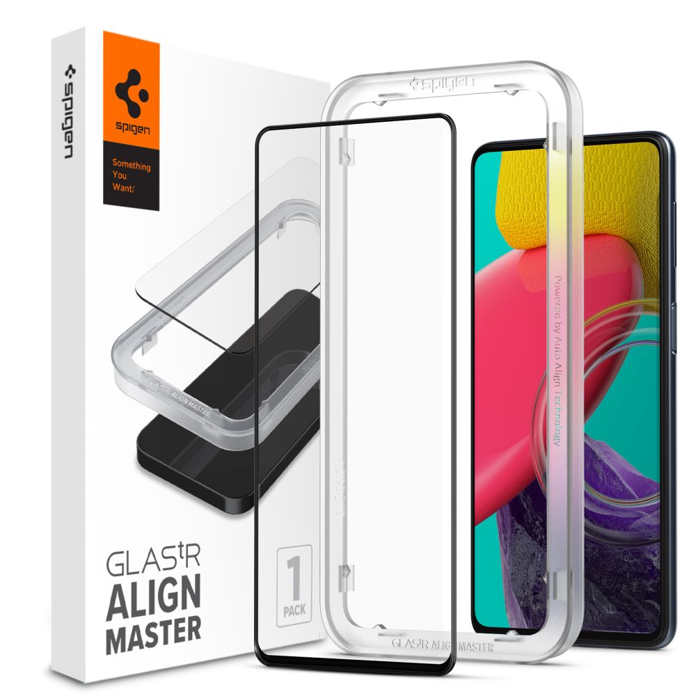 Folie de protectie Spigen Glas.tR Align Master compatibil cu Samsung Galaxy M53 5G, Negru