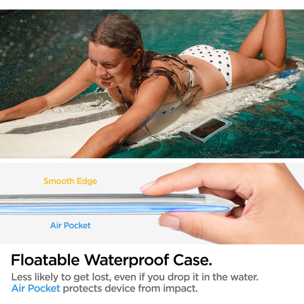 Spigen Waterproof Case A610 (AMP04530), IPX8, for Phone, max 6.9", Transparent