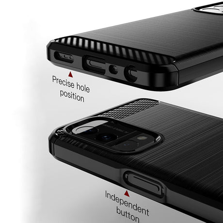 Husa de protectie Techsuit Carbon Silicone compatibil cu Oppo A54 5G / A74 5G / OnePlus Nord N200 5G, Negru