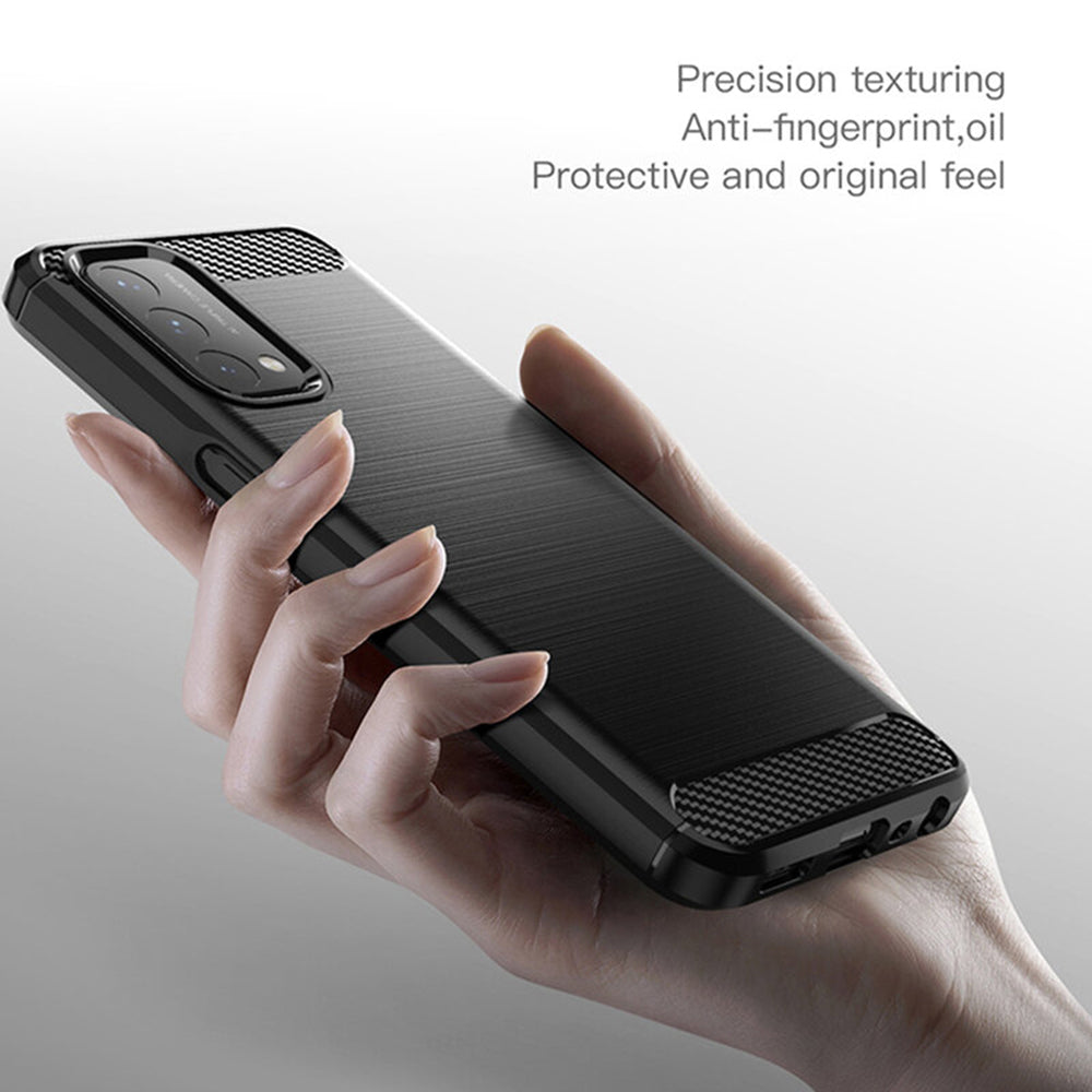 Husa de protectie Techsuit Carbon Silicone compatibil cu Oppo A54 5G / A74 5G / OnePlus Nord N200 5G, Negru