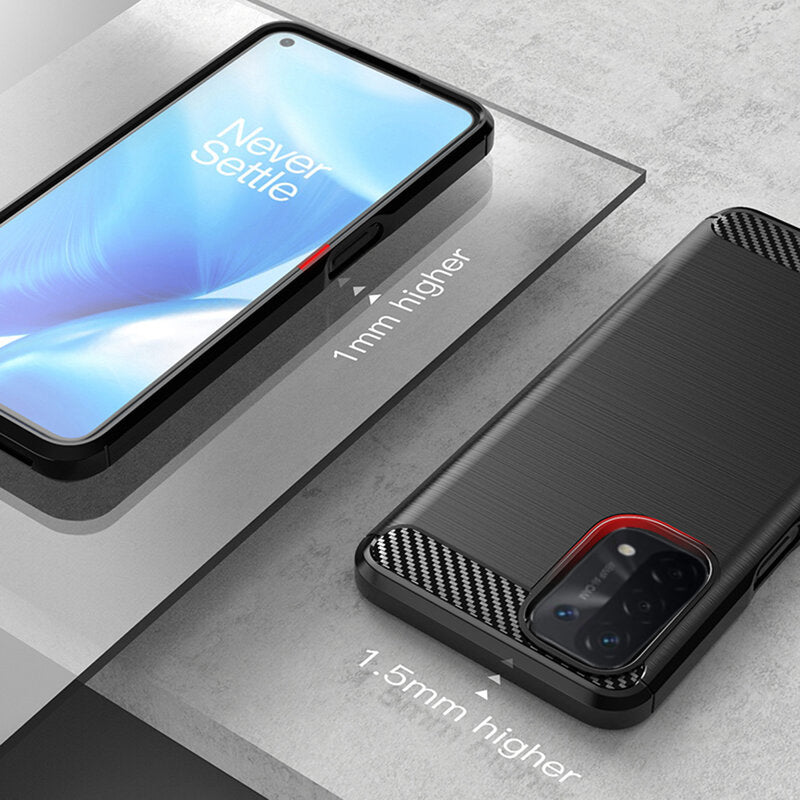 Husa de protectie Techsuit Carbon Silicone compatibil cu Oppo A54 5G / A74 5G / OnePlus Nord N200 5G, Negru
