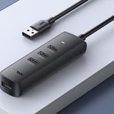 Hub/Dock Ugreen Connection Hub CM416 (80657), USB 3.0 to 4x USB-A, Type-C 5Gbps, 1m, Negru