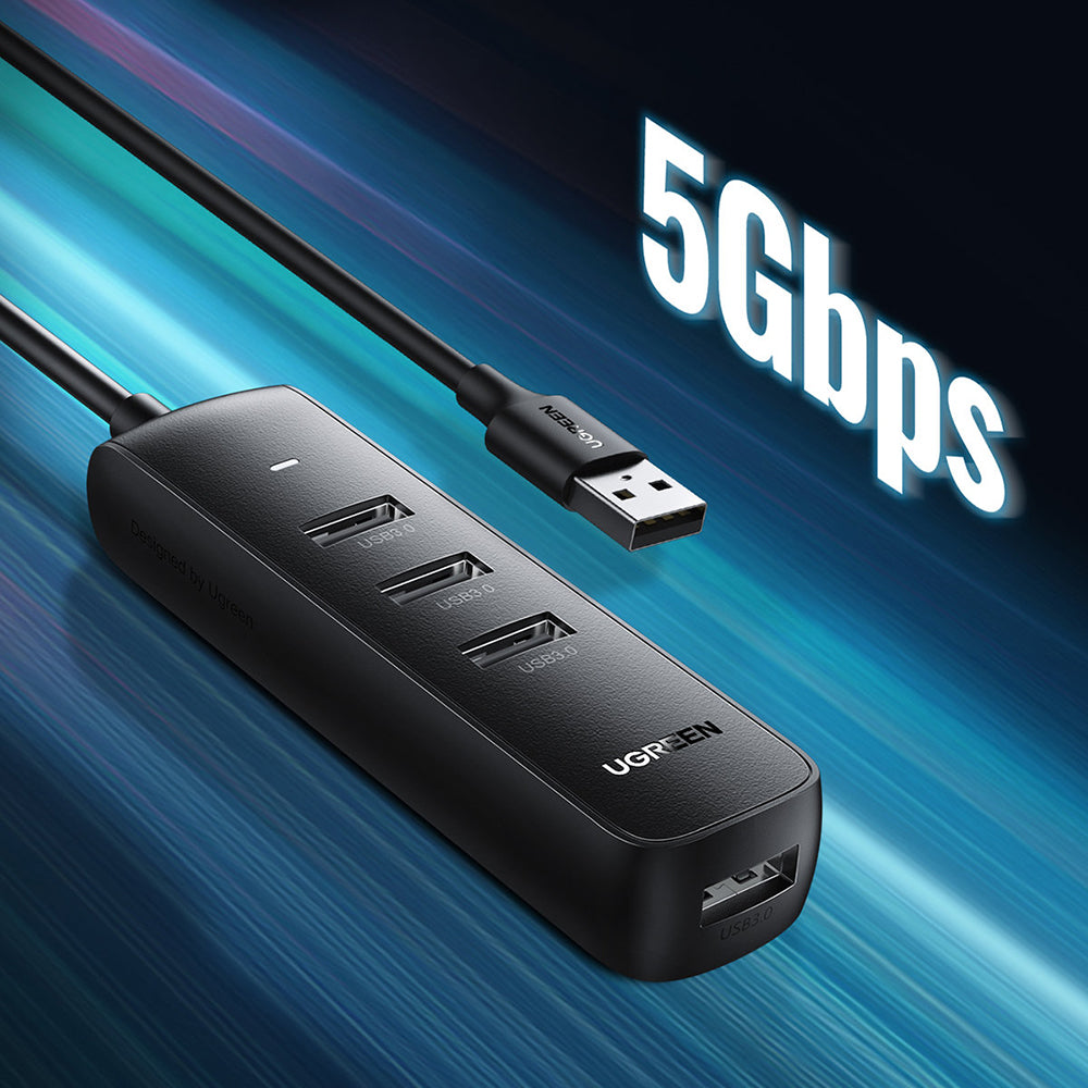 Hub/Dock Ugreen Connection Hub CM416 (80657), USB 3.0 to 4x USB-A, Type-C 5Gbps, 1m, Negru