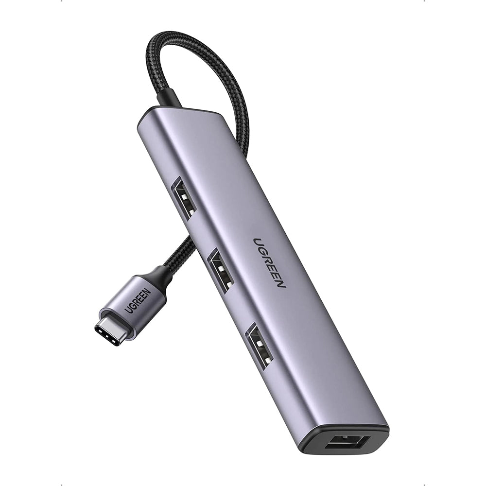 Hub Ugreen CM473 (20841), Type-C la 4xUSB 3.0, 5Gbps, Gri