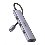 Hub Ugreen CM473 (20841), Type-C la 4xUSB 3.0, 5Gbps, Gri