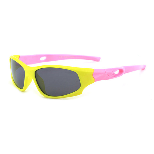Techsuit Sunglasses Polarised (816-C2), for Kids, Sport Type, Bright Yellow / Roz