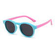 Techsuit Sunglasses Polarised (8308-C27), for Babies, Round Shape, with Strap, Lake Blue / Roz