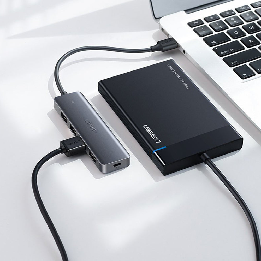 Hub/Dock Ugreen Docking Station CM219 (70336), Type-C to 4xUSB-A 3.0, Micro-USB Power Port, 5Gbps, Gri
