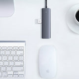 Hub/Dock Ugreen Docking Station CM219 (70336), Type-C to 4xUSB-A 3.0, Micro-USB Power Port, 5Gbps, Gri