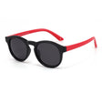 Techsuit Sunglasses Polarised (8308-C14), for Babies, Round Shape, with Strap, Negru / Red