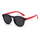 Techsuit Sunglasses Polarised (8308-C14), for Babies, Round Shape, with Strap, Negru / Red