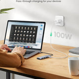 Hub/Dock Ugreen Docking Station CM195 (70411), Type-C to 2xUSB-A 3.0, HDMI 4k@30Hz, SD/TF Card Reader, Type-C PD 100W, Gri Spatial