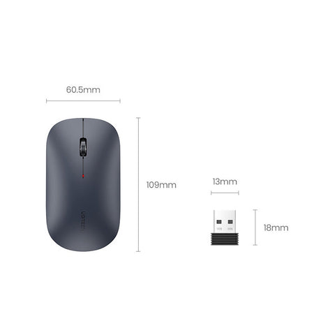 Tastatura/Mouse Ugreen Wireless Mouse MU001 (90372), Slim Design, Dual Mode, Adjustable DPI (1000-4000), Negru