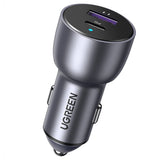 Incarcator Ugreen Car Aluminium Shell CD213 (60980), 2x USB-A, QC 3.0, 42.5W, Albastru Inchis