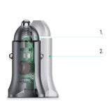Incarcator Ugreen Car CD130 (30780), 2x USB-A, 24W, 4.8A, Gri Spatial