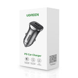 Incarcator Ugreen Car CD130 (30780), 2x USB-A, 24W, 4.8A, Gri Spatial