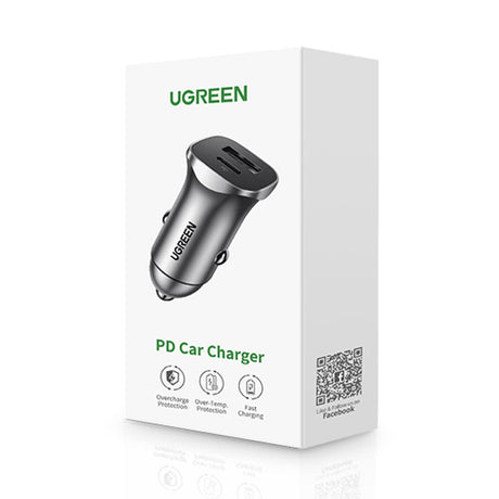 Incarcator Ugreen Car CD130 (30780), 2x USB-A, 24W, 4.8A, Gri Spatial