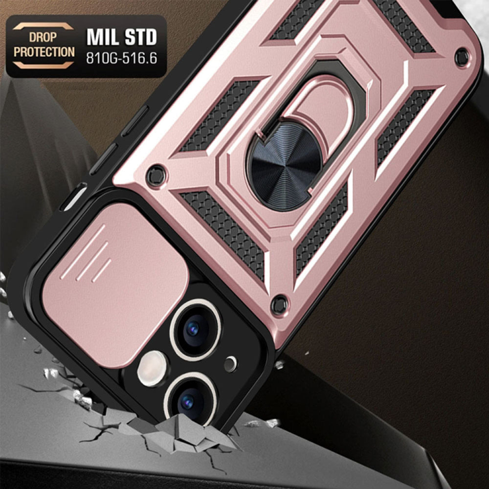 Husa de protectie Techsuit CamShield Series compatibil cu iPhone 14 Pro, Roz Auriu