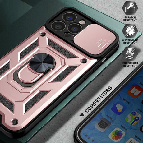Husa de protectie Techsuit CamShield Series compatibil cu iPhone 13 Pro, Roz Auriu