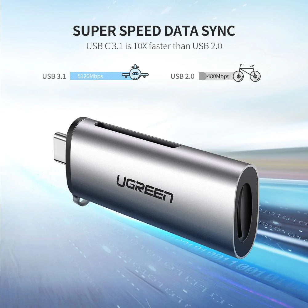 Cititor de Carduri tip C, SD, TF, 5Gbps - Ugreen CM184 (50704) - Gray