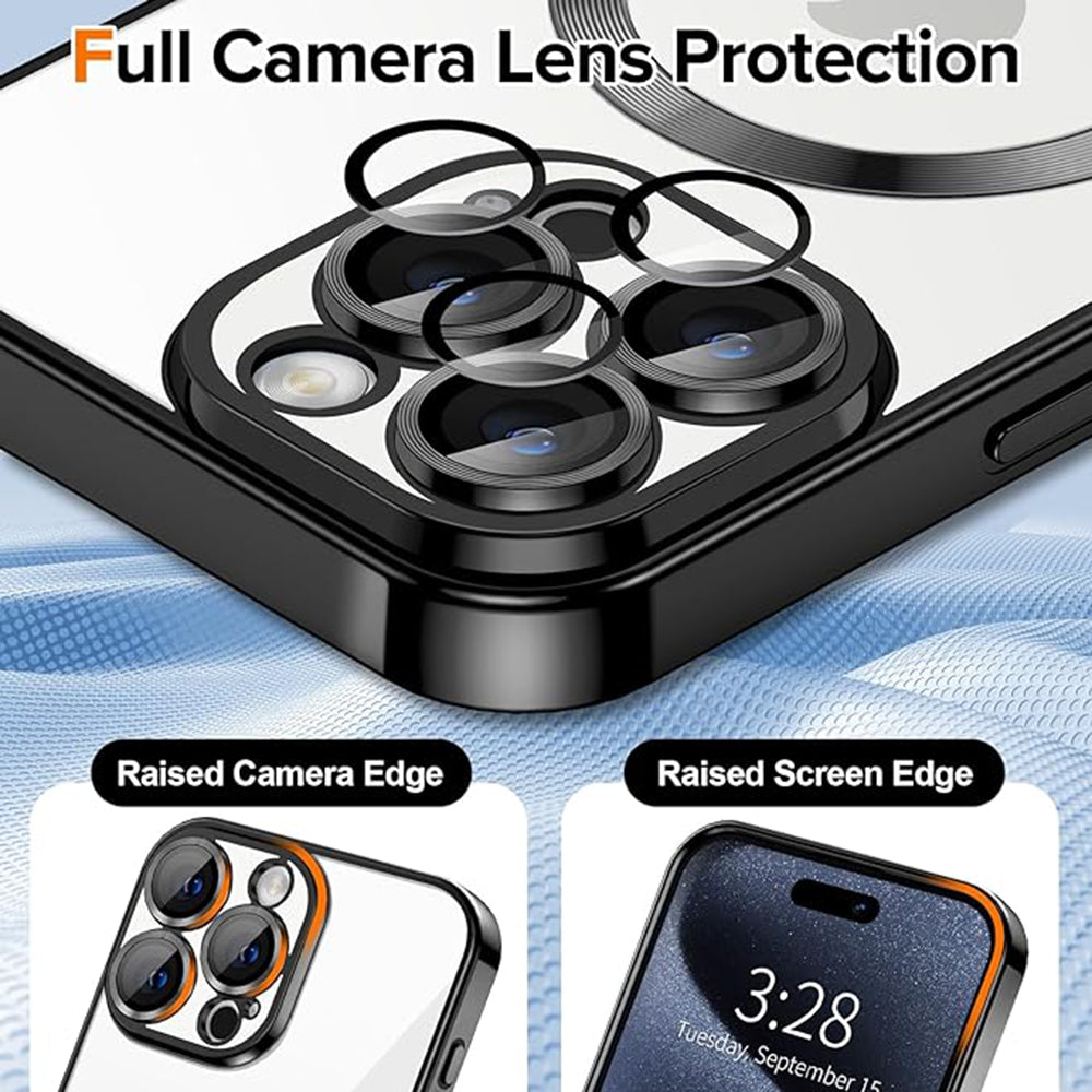 Husa de protectie Techsuit Luxury Crystal MagSafe compatibil cu iPhone 15 Pro Max, Negru