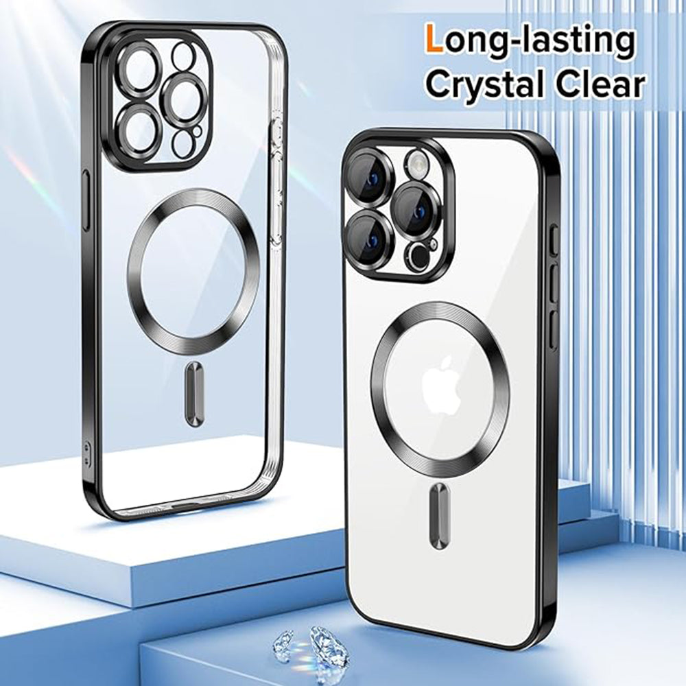 Husa de protectie Techsuit Luxury Crystal MagSafe compatibil cu iPhone 15 Pro, Negru