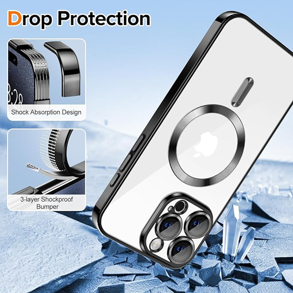 Husa de protectie Techsuit Luxury Crystal MagSafe compatibil cu iPhone 15 Pro, Negru