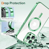 Husa de protectie Techsuit Luxury Crystal MagSafe compatibil cu iPhone 15 Pro, Verde Deschis