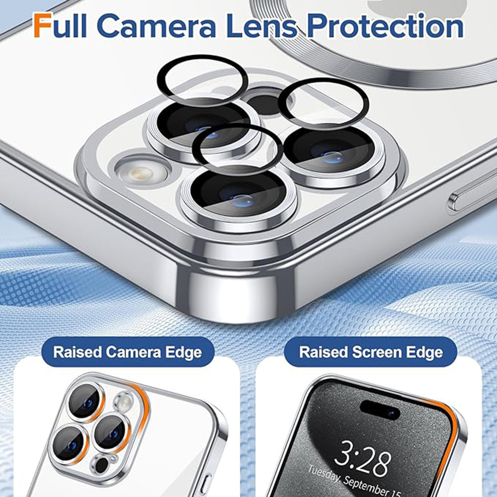 Husa de protectie Techsuit Luxury Crystal MagSafe compatibil cu iPhone 15 Pro, Argintiu