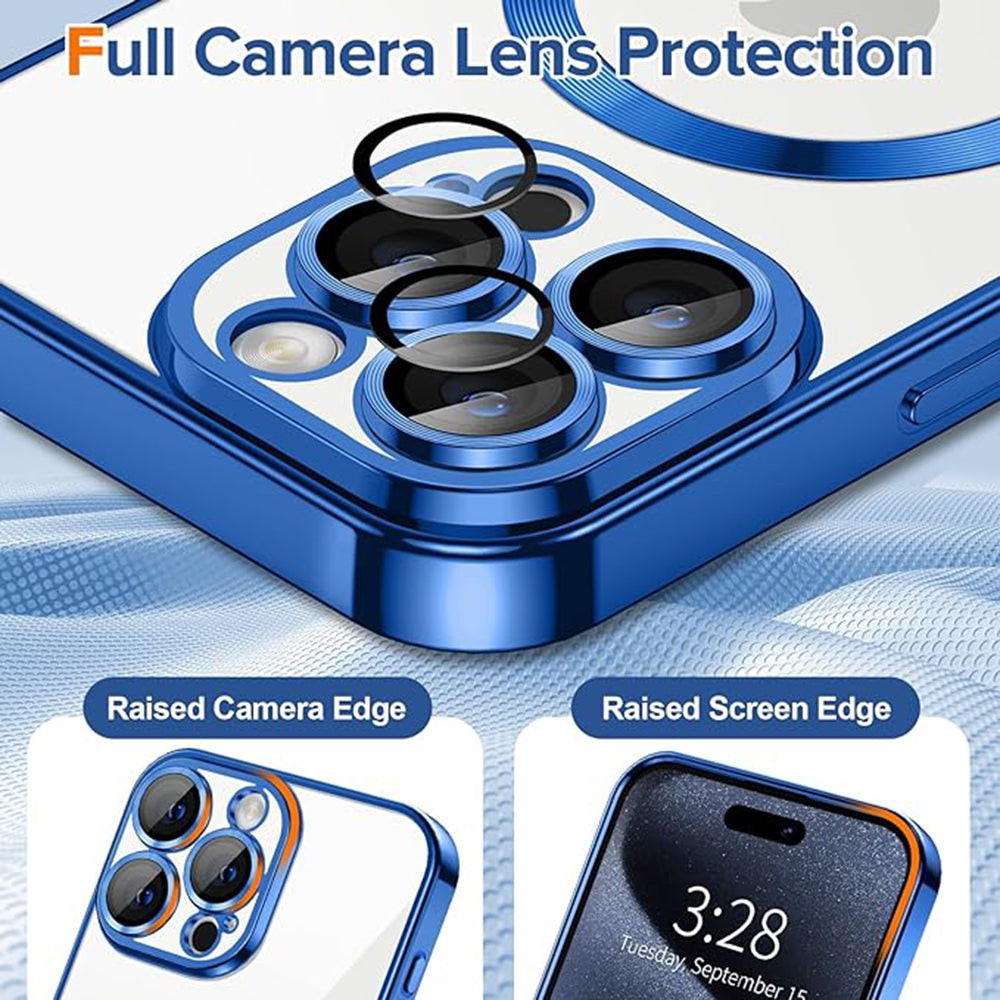 Husa de protectie Techsuit Luxury Crystal MagSafe compatibil cu iPhone 15 Pro, Albastru