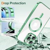 Husa de protectie Techsuit Luxury Crystal MagSafe compatibil cu iPhone 14 Pro, Verde Deschis
