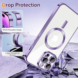 Techsuit Luxury Crystal MagSafe husă pentru iPhone 14 Pro, mov deschis