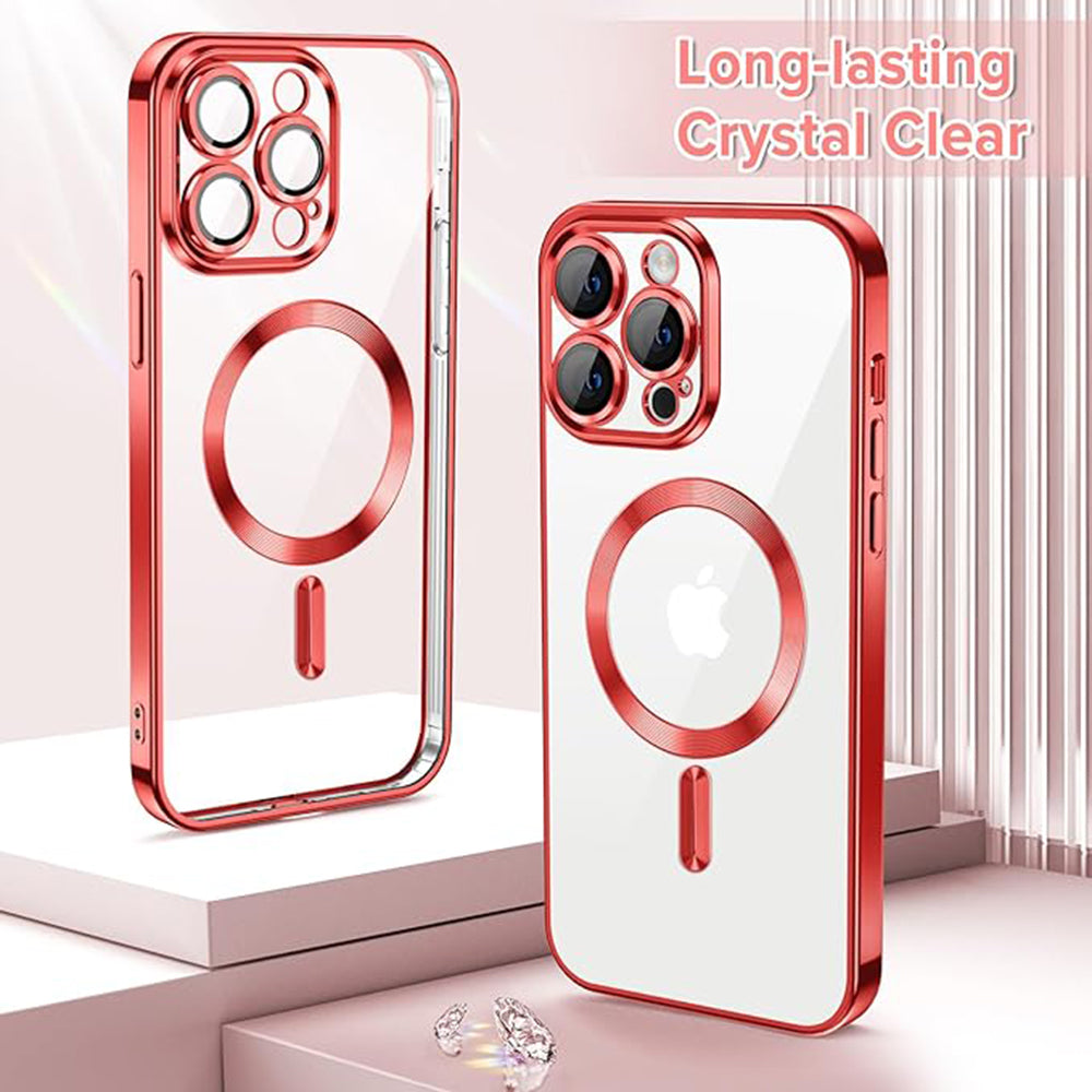 Husa de protectie Techsuit Luxury Crystal MagSafe compatibil cu iPhone 14 Pro, Rosu