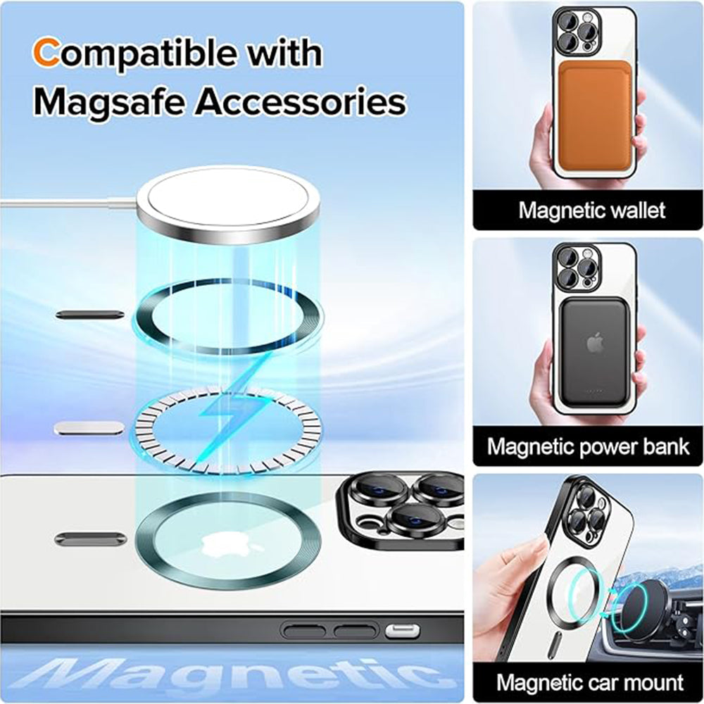 Husa de protectie Techsuit Luxury Crystal MagSafe compatibil cu iPhone 14 Pro, Negru