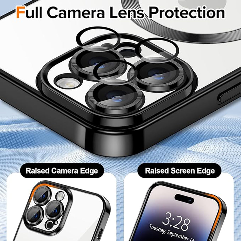 Husa de protectie Techsuit Luxury Crystal MagSafe compatibil cu iPhone 14 Pro, Negru