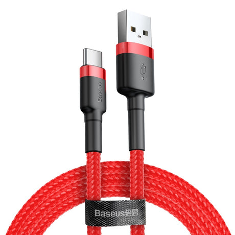 Cablu Baseus Cafule (CATKLF-A09), USB to Type-C, Fast Charge, 3A, 480Mbps, 0.5m, Rosu