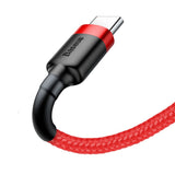 Cablu Baseus Cafule (CATKLF-A09), USB to Type-C, Fast Charge, 3A, 480Mbps, 0.5m, Rosu