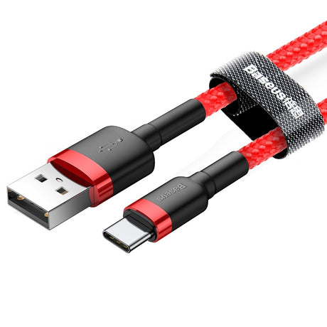 Cablu Baseus Cafule (CATKLF-A09), USB to Type-C, Fast Charge, 3A, 480Mbps, 0.5m, Rosu