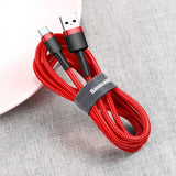 Cablu Baseus Cafule (CATKLF-A09), USB to Type-C, Fast Charge, 3A, 480Mbps, 0.5m, Rosu