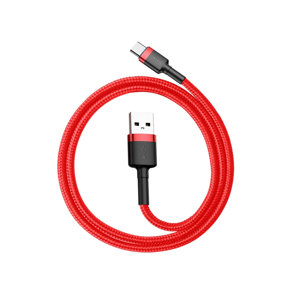 Cablu Baseus Cafule (CATKLF-A09), USB to Type-C, Fast Charge, 3A, 480Mbps, 0.5m, Rosu