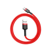 Cablu Baseus Cafule (CATKLF-A09), USB to Type-C, Fast Charge, 3A, 480Mbps, 0.5m, Rosu