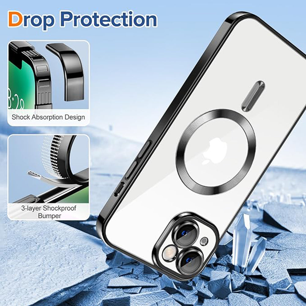 Husa de protectie Techsuit Luxury Crystal MagSafe compatibil cu iPhone 14 Plus, Negru