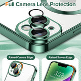 Husa de protectie Techsuit Luxury Crystal MagSafe compatibil cu iPhone 14, Verde inchis