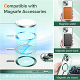 Husa de protectie Techsuit Luxury Crystal MagSafe compatibil cu iPhone 14, Verde inchis