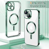 Husa de protectie Techsuit Luxury Crystal MagSafe compatibil cu iPhone 14, Verde inchis