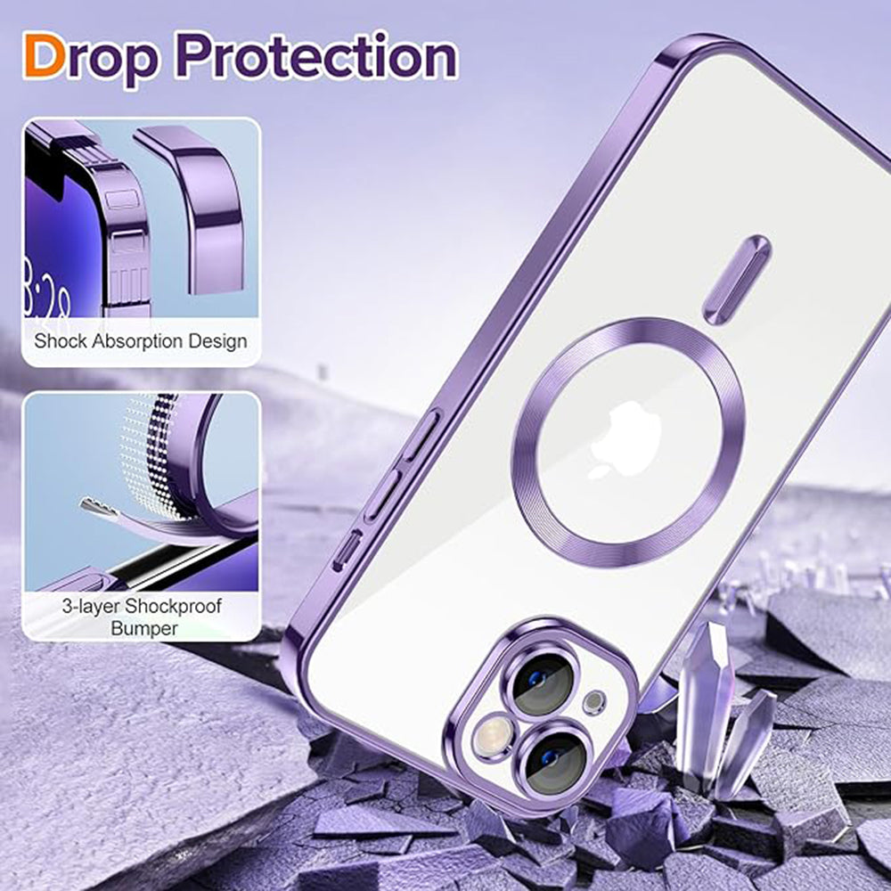 Husa de protectie Techsuit Luxury Crystal MagSafe compatibil cu iPhone 14, Mov