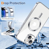 Husa de protectie Techsuit Luxury Crystal MagSafe compatibil cu iPhone 14, Argintiu