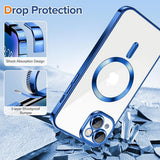 Husa de protectie Techsuit Luxury Crystal MagSafe compatibil cu iPhone 14, Albastru Inchis