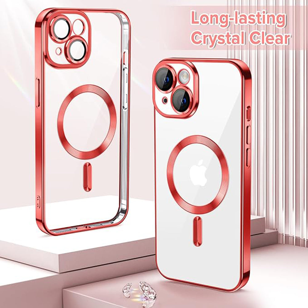 Husa de protectie Techsuit Luxury Crystal MagSafe compatibil cu iPhone 14, Rosu